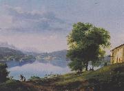 Markus Pernhart Worthersee mit Militarschwimmschule oil painting reproduction